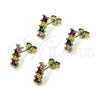Arete Dormilona 02.310.0116 Rodio Laminado, con Zirconia Cubica Multicolor, Pulido, Rodinado