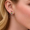 Arete Dormilona 02.310.0116.1 Rodio Laminado, con Zirconia Cubica Multicolor, Pulido, Rodinado