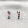 Arete Dormilona 02.310.0116.1 Rodio Laminado, con Zirconia Cubica Multicolor, Pulido, Rodinado