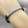 Pulsera Elegante 03.219.0001.08 Acero Inoxidable, Diseño de Llave Griega, Pulido, Tono Plateado (10 MM Thickness, 8 Inches Length)