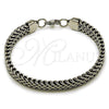 Pulsera Elegante 03.440.0005.09 Acero Inoxidable, Diseño de Square Franco, Pulido, Tono Plateado (Thickness, 9 Inches Length)