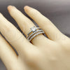 Anillo Multi Piedra 01.323.0001 Rodio Laminado, con Zirconia Cubica Blanca, Pulido, Rodinado (Talla Unica)