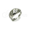 Anillo Elegante 01.213.0085 Rodio Laminado, Diseño de Torcido, Pulido, Rodinado (Talla Unica)
