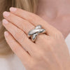 Anillo Elegante 01.213.0043.1 Rodio Laminado, Pulido, Rodinado (Talla Unica)