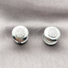 Argolla Huggie 02.213.0633.1.14 Rodio Laminado, con Micro Pave Blanca, Pulido, Rodinado