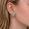 Argolla Huggie 02.213.0926.16 Rodio Laminado, con Zirconia Cubica Blanca, Pulido, Rodinado