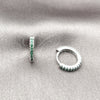 Argolla Huggie 02.213.0796.1.14 Rodio Laminado, con Zirconia Cubica Verde, Pulido, Rodinado