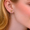 Arete Dormilona 02.456.0001 Oro Laminado, Diseño de Bola, Pulido, Tono Dorado