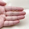Arete Dormilona 02.456.0019 Oro Laminado, Diseño de Corazón, Pulido, Tono Dorado
