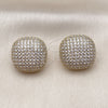Arete Dormilona 02.457.0002 Oro Laminado, con Zirconia Cubica Blanca, Pulido, Tono Dorado