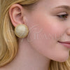 Arete Dormilona 02.457.0004 Oro Laminado, Diseño de Bola, con Zirconia Cubica Blanca, Pulido, Tono Dorado