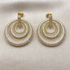 Arete Dormilona 02.457.0014 Oro Laminado, con Zirconia Cubica Blanca, Pulido, Tono Dorado