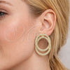 Arete Dormilona 02.457.0020 Oro Laminado, con Zirconia Cubica Blanca, Pulido, Tono Dorado
