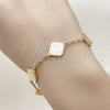 Pulsera Elegante 03.418.0003.07 Oro Laminado, Diseño de Rolo, Diamantado, Tono Dorado (Grosor 11.5 MM, 7 Pulgadas de Largo)