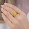 Anillo Elegante 01.381.0005 Oro Laminado, Diseño de Estrella, Mate, Tono Dorado (Talla Unica)