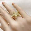 Anillo Elegante 01.381.0005 Oro Laminado, Diseño de Estrella, Mate, Tono Dorado (Talla Unica)