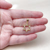 Dije Religioso 05.342.0236 Oro Laminado, Diseño de Estrella de Davi, con Zirconia Cubica Blanca, Pulido, Tono Dorado