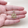 Dije Religioso 05.459.0005 Oro Laminado, Diseño de Estrella de Davi, con Micro Pave Blanca, Pulido, Tono Dorado