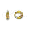 Argolla Huggie 02.196.0253.15 Oro Laminado, Pulido, Tres Tonos