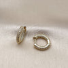 Argolla Huggie 02.213.0935.16 Oro Laminado, con Zirconia Cubica Blanca, Pulido, Tono Dorado