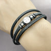 Pulsera Elegante 03.462.0013.09 Acero Inoxidable, Diseño de Cruz y Box, Cuero Negro, Tono Plateado (Grosor 22 MM, 9 Pulgadas de Largo)