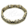 Pulsera Solida 03.461.0001.09 Acero Inoxidable, Pulido, Tono Plateado (Grosor 14 MM, 9 Pulgadas de Largo)