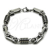 Pulsera Solida 03.461.0004.09 Acero Inoxidable, Pulido, Tono Plateado (Grosor 08.7 MM, 9 Pulgadas de Largo)