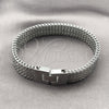 Pulsera Solida 03.461.0008.09 Acero Inoxidable, Pulido, Tono Plateado (Grosor 13 MM, 9 Pulgadas de Largo)