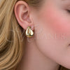 Arete Dormilona 02.163.0419 Oro Laminado, Diseño de Gota, Pulido, Tono Dorado