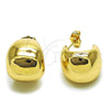 Argolla Pequeña 02.163.0426.18 Oro Laminado, Diseño de Bola, Pulido, Tono Dorado