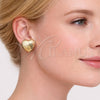 Arete Dormilona 02.163.0429 Oro Laminado, Diseño de Corazón, Diamantado, Tono Dorado