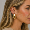 Arete Dormilona 02.163.0432 Oro Laminado, Diseño de Hueco, Pulido, Tono Dorado