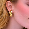 Arete Dormilona 02.163.0160.20 Oro Laminado, Diseño de Hueco, Pulido, Tono Dorado