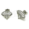 Arete Dormilona 02.349.0020 Rodio Laminado, Diseño de Pavo Real, con Zirconia Cubica Blanca, Pulido, Rodinado