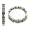 Argolla Huggie 02.237.0072.1.30 Rodio Laminado, con Micro Pave Blanca, Pulido, Rodinado