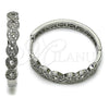 Argolla Huggie 02.237.0073.1.35 Rodio Laminado, Diseño de Infinito, con Micro Pave Blanca, Pulido, Rodinado