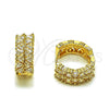 Argolla Huggie 02.237.0076.18 Oro Laminado, con Zirconia Cubica Blanca, Pulido, Tono Dorado