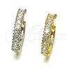 Argolla Huggie 02.237.0078.1.25 Rodio Laminado, con Zirconia Cubica Blanca, Pulido, Rodinado