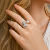 Anillo Multi Piedra 01.438.0013 Rodio Laminado, Diseño de Cereza, con Perla Marfil y Micro Pave Blanca, Pulido, Rodinado (Talla Unica)