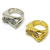 Anillo Multi Piedra 01.438.0017.1 Oro Laminado, con Micro Pave Blanca, Pulido, Tono Dorado (Talla Unica)