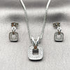 Juego de Arete y Dije de Adulto 10.342.0286 Rodio Laminado, con Micro Pave Blanca, Pulido, Rodinado
