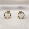 Arete Dormilona 02.342.0367 Oro Laminado, con Zirconia Cubica Blanca, Pulido, Tono Dorado