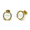 Arete Dormilona 02.342.0367 Oro Laminado, con Zirconia Cubica Blanca, Pulido, Tono Dorado