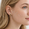Arete Dormilona 02.342.0379 Oro Laminado, Diseño de Nudo, Pulido, Tono Dorado