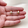 Arete Dormilona 02.342.0383 Oro Laminado, Diseño de Gota, Pulido, Tono Dorado