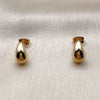 Arete Dormilona 02.342.0383 Oro Laminado, Diseño de Gota, Pulido, Tono Dorado