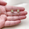 Arete Dormilona 02.342.0385 Oro Laminado, con Zirconia Cubica Blanca, Pulido, Tono Dorado