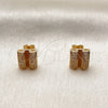 Arete Dormilona 02.342.0397 Oro Laminado, con Micro Pave Blanca, Pulido, Tono Dorado