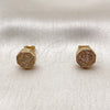 Arete Dormilona 02.342.0398 Oro Laminado, con Micro Pave Blanca, Pulido, Tono Dorado