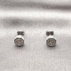 Arete Dormilona 02.342.0409 Rodio Laminado, con Micro Pave Blanca, Pulido, Rodinado